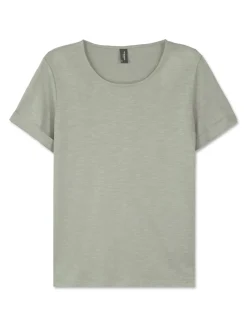 Donna Piazza Italia Donna|T-Shirt E Top<T-shirt mezza manica in cotone modal effetto slub, vestibilità regular - Verdino