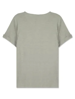 Donna Piazza Italia Donna|T-Shirt E Top<T-shirt mezza manica in cotone modal effetto slub, vestibilità regular - Verdino