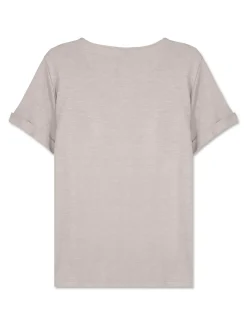 Donna Piazza Italia Donna|T-Shirt E Top<T-shirt mezza manica in cotone modal effetto slub, vestibilità regular - perla