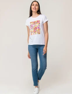 Donna Piazza Italia Donna|T-Shirt E Top<T-shirt mezza manica in cotone con stampa diversi colori disponibili - var 1