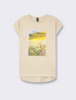 Donna Piazza Italia Donna|T-Shirt E Top<T-shirt mezza manica in cotone con stampa diversi colori disponibili - var 2