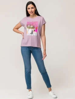 Donna Piazza Italia Donna|T-Shirt E Top<T-shirt mezza manica in cotone con stampa diversi colori disponibili - var 3