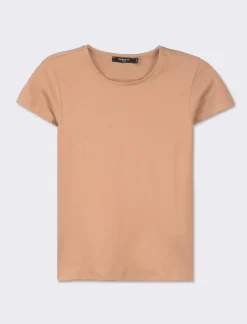 Piazza Italia T-shirt mezza manica in tessuto elastico vestibilità slim - castoro Grigio Clearance