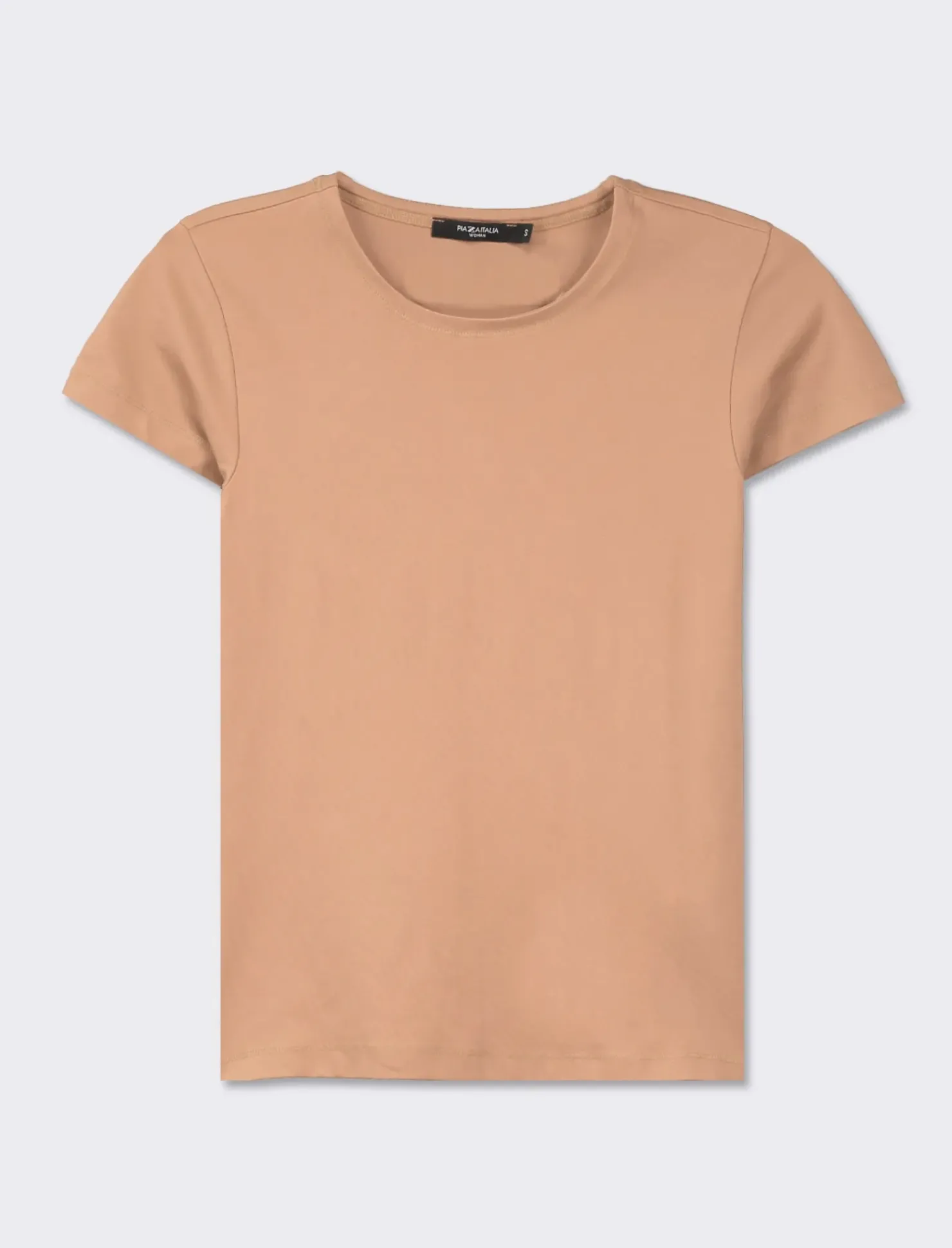 Piazza Italia T-shirt mezza manica in tessuto elastico vestibilità slim - castoro Grigio Clearance