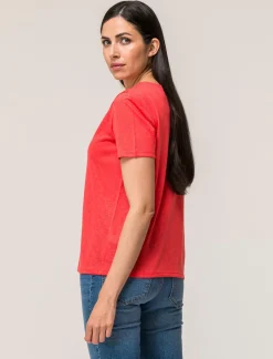 Donna Piazza Italia T-Shirt E Top<T-shirt mezza manica vestibilità regular con applicazione macramè su scollo - latte