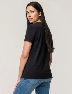 Donna Piazza Italia Donna|T-Shirt E Top<T-shirt mezza manica vestibilità regular in tessuto fisso con stampa ed applicazioni gioiello - var 2