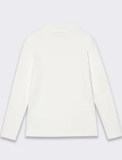 Piazza Italia T-Shirt E Top|T-Shirt E Top<T-shirt mezzo collo di interlock da bambina - Bianco sporco