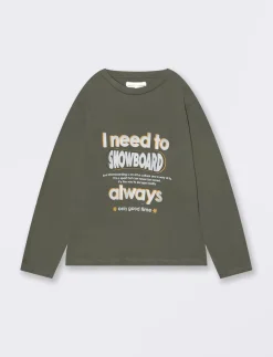 Bambino Piazza Italia Bambino|Maglieria<T-shirt stampa frontale da bambino - Verde militare