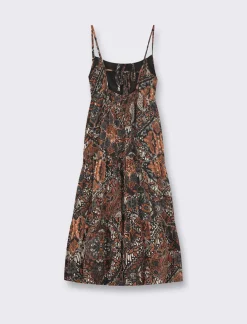 Donna Piazza Italia Donna|Abiti E Tute<Vestito a bretelle in tessuto leggero con inserto effetto metallizzato - var 1