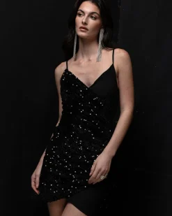 Donna Piazza Italia Abiti E Tute<Vestito asimmetrico con paillettes - Nero