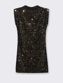 Donna Piazza Italia Abiti E Tute<Vestito con spalline in paillettes - Nero-oro