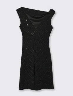 Donna Piazza Italia Abiti E Tute<Vestito corto con strass - Nero