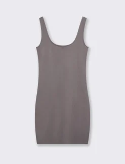 Donna Piazza Italia Abiti E Tute<Vestito corto in tessuto elatico con spalline e scollo rettangolare - piombo