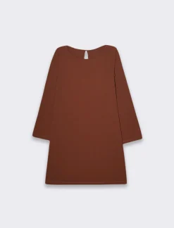 Donna Piazza Italia Donna|Abiti E Tute<Vestito corto manica lunga svasata con bottone. - bruciato