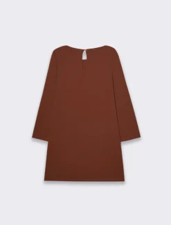 Donna Piazza Italia Donna|Abiti E Tute<Vestito corto manica lunga svasata con bottone.  - bruciato