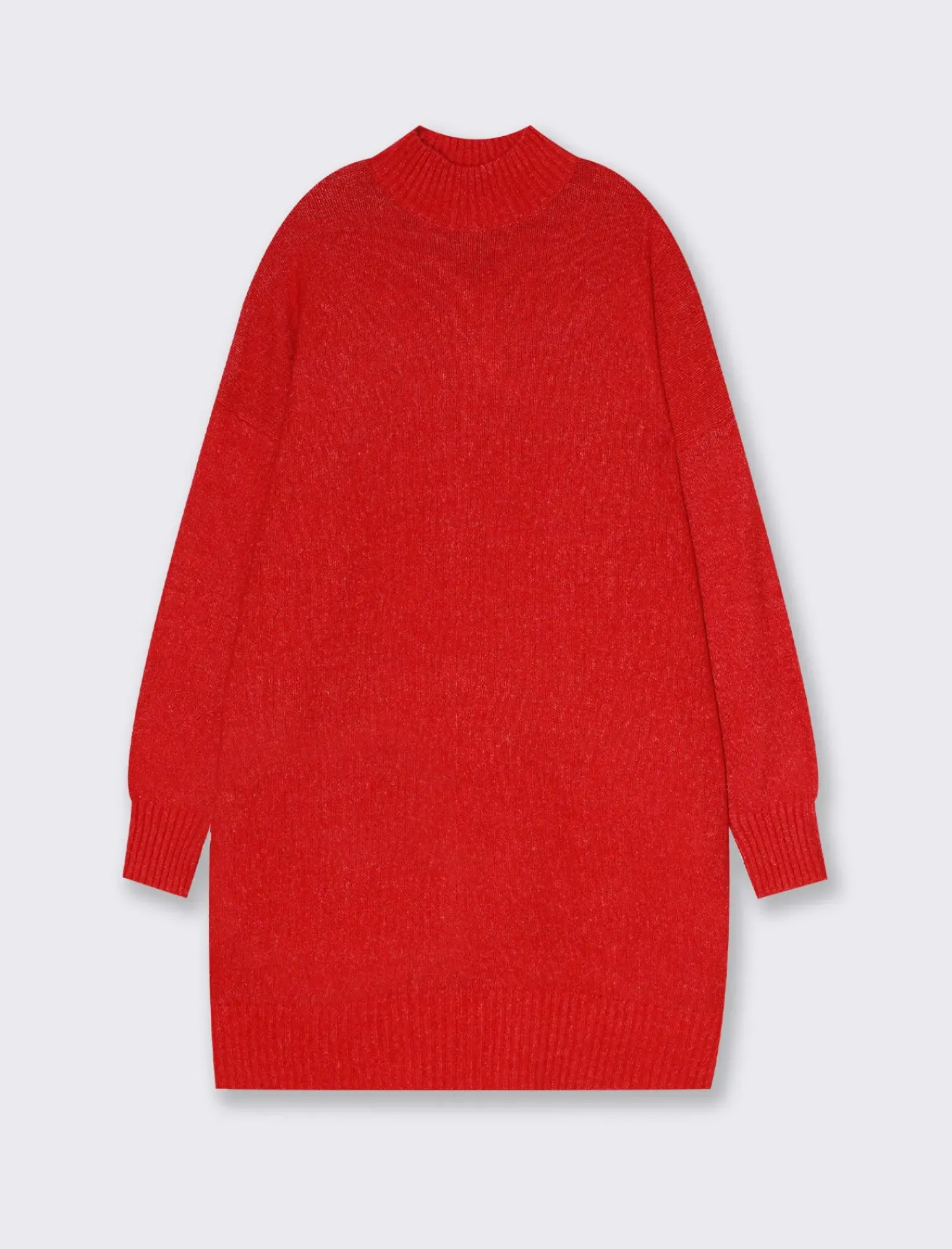 Donna Piazza Italia Donna|Abiti E Tute<Vestito corto maxipullover mezzo collo e manica lunga - Rosso