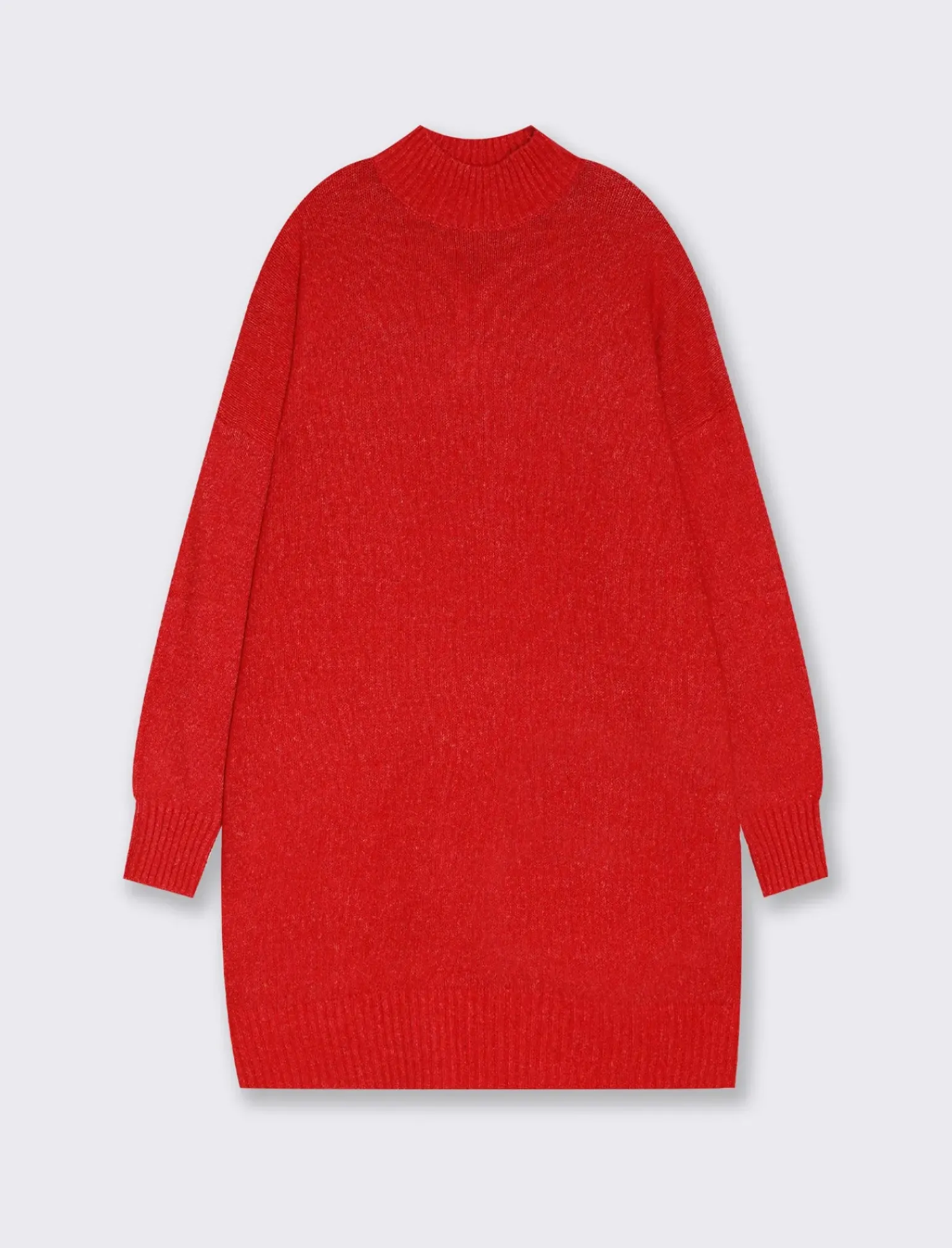 Donna Piazza Italia Donna|Abiti E Tute<Vestito corto maxipullover mezzo collo e manica lunga - Rosso