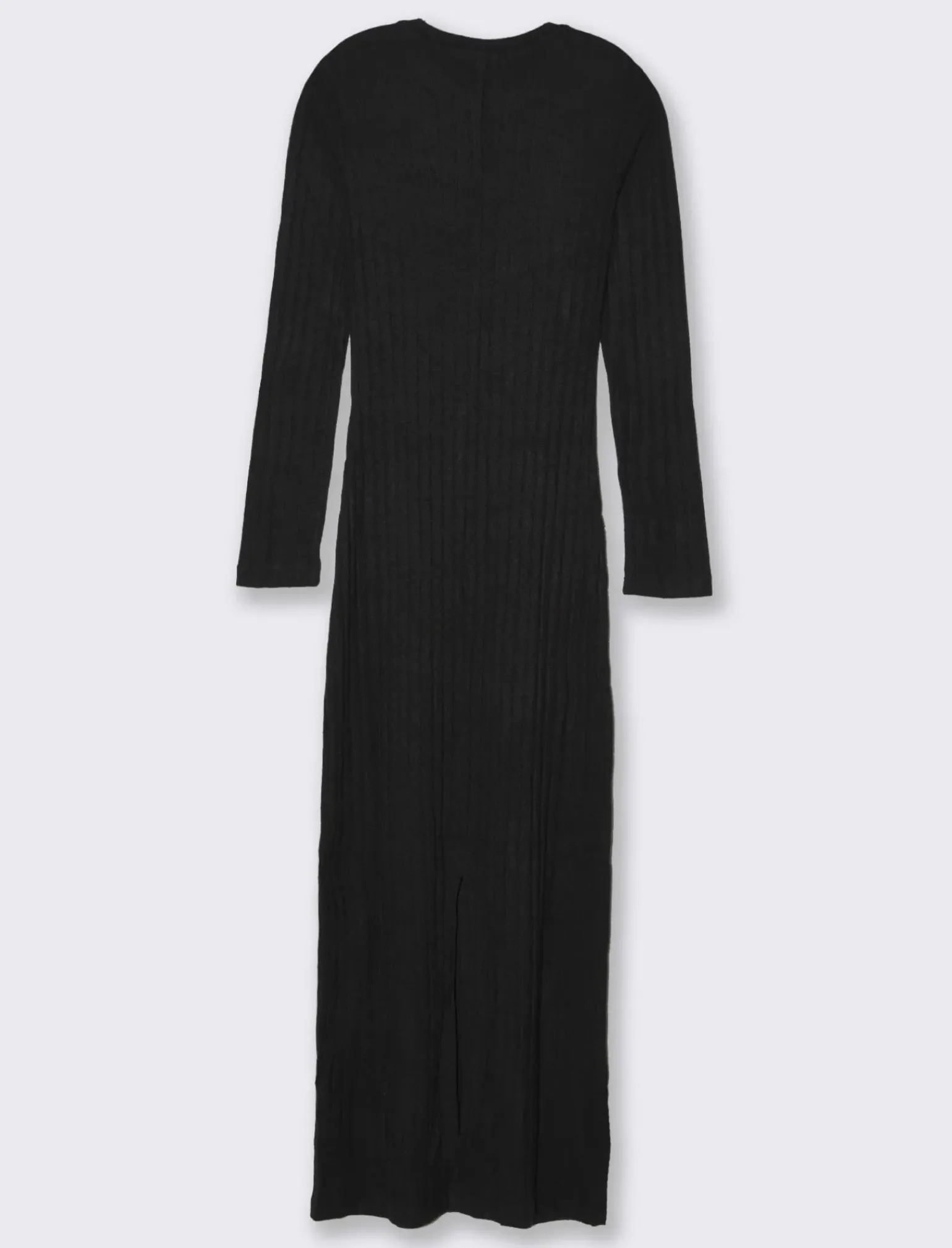 Donna Piazza Italia Donna|Abiti E Tute<Vestito lungo con girocollo e manica lunga tessuto tipo maglina a coste larghe - Nero