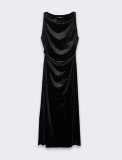 Donna Piazza Italia Abiti E Tute<vestito lungo effetto raso - Nero