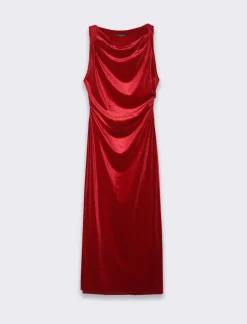 Donna Piazza Italia Abiti E Tute<vestito lungo effetto raso - Rosso