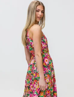 Donna Piazza Italia Donna<Vestito lungo fantasia con elastico in vita - var 1