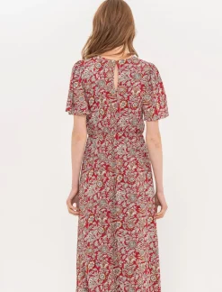 Donna Piazza Italia Donna<Vestito lungo in tessuto crepe stampato con scollo tondo - var 1