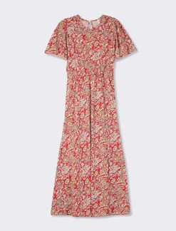 Piazza Italia Vestito lungo in tessuto crepe stampato con scollo tondo - var 1 Hot