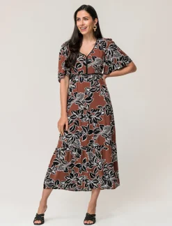 Donna Piazza Italia Abiti E Tute<Vestito lungo in viscosa, vestibilità regular e maniche ampie - var 1