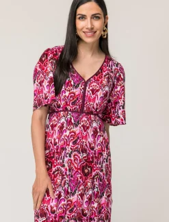 Donna Piazza Italia Abiti E Tute<Vestito lungo in viscosa, vestibilità regular e maniche ampie - var 2