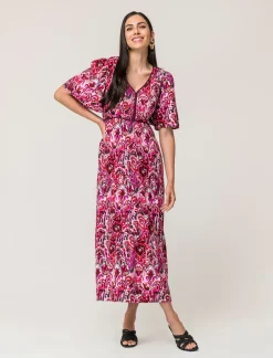 Donna Piazza Italia Abiti E Tute<Vestito lungo in viscosa, vestibilità regular e maniche ampie - var 2