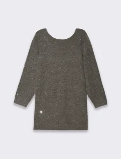 Donna Piazza Italia Donna|Abiti E Tute<Vestito maxipullover con filato di pailletes scollatura a V profonda sulla schiena - melange