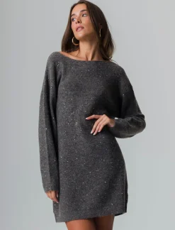 Donna Piazza Italia Donna|Abiti E Tute<Vestito maxipullover con filato di pailletes scollatura a V profonda sulla schiena - melange