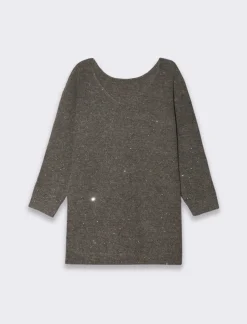 Donna Piazza Italia Donna|Abiti E Tute<Vestito maxipullover con filato di pailletes scollatura a V profonda sulla schiena - melange
