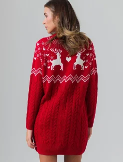 Donna Piazza Italia Abiti E Tute<Vestito midi in maglia lavorzione trecce e jaquard natalizio - var 1