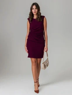 Donna Piazza Italia Abiti E Tute<Vestito smanicato con arriccio al fianco - Vinaccia